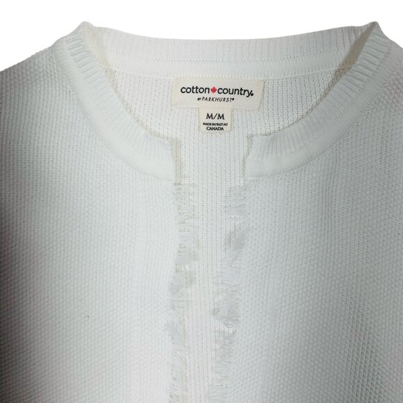 white open frayed cardigan size medium Cotton Country - Picture 2 of 13